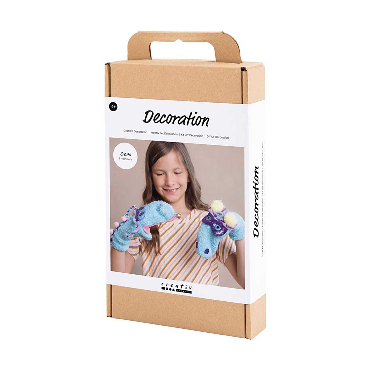 DIY Kit Dekoration, olika färger, Sock Monster, 1-