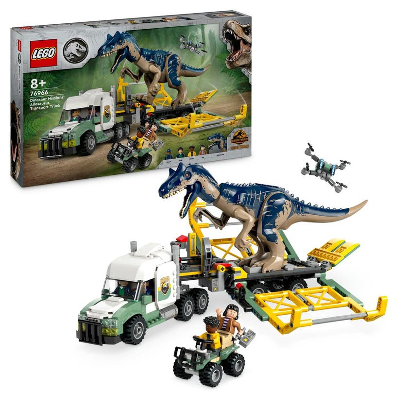 LEGO Jurassic World 76966, Dinosaurieuppdrag: transportbil med allosaurus