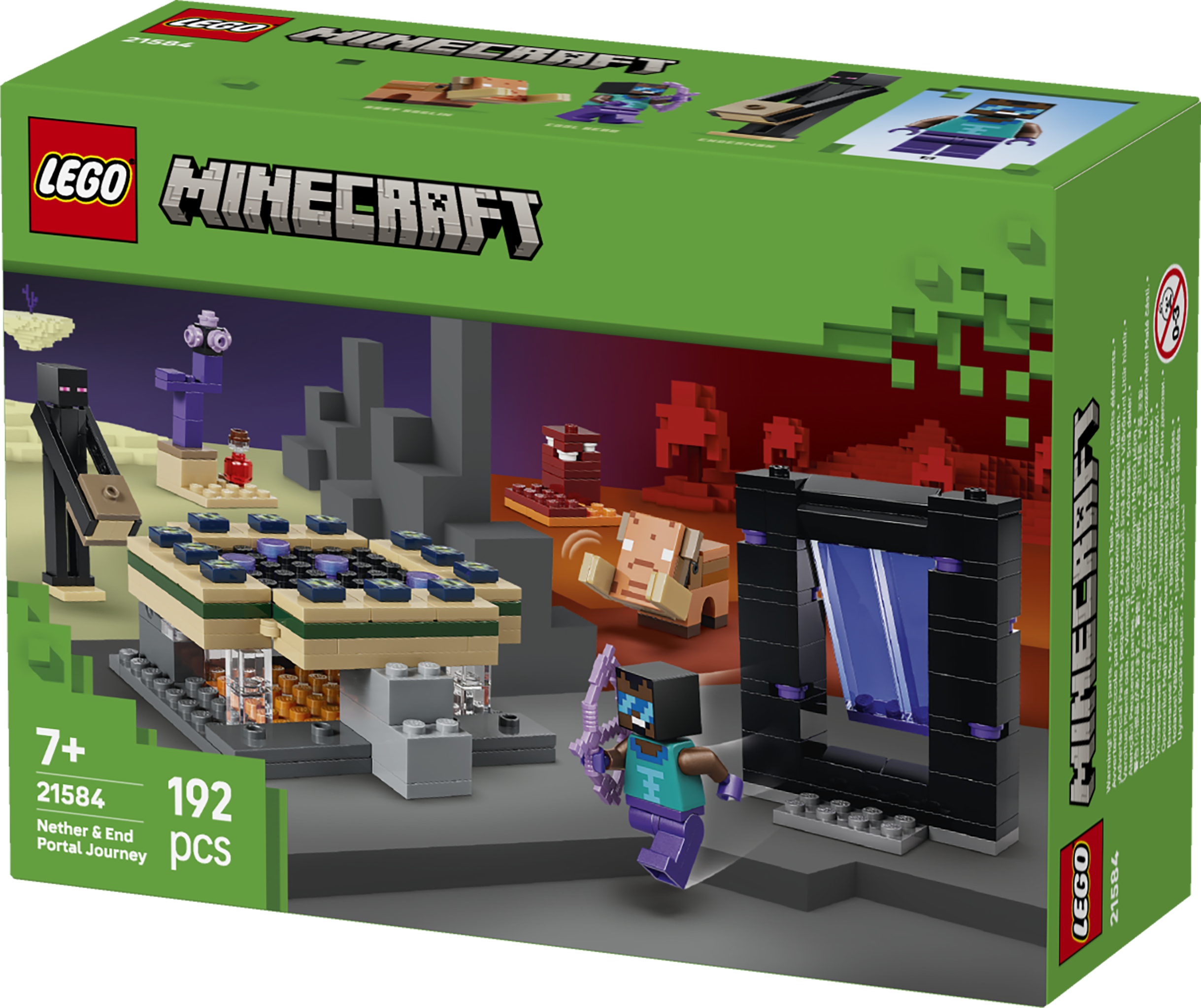 LEGO® Minecraft® Resa med Nether- och End-portal Leksak för spelare 21584