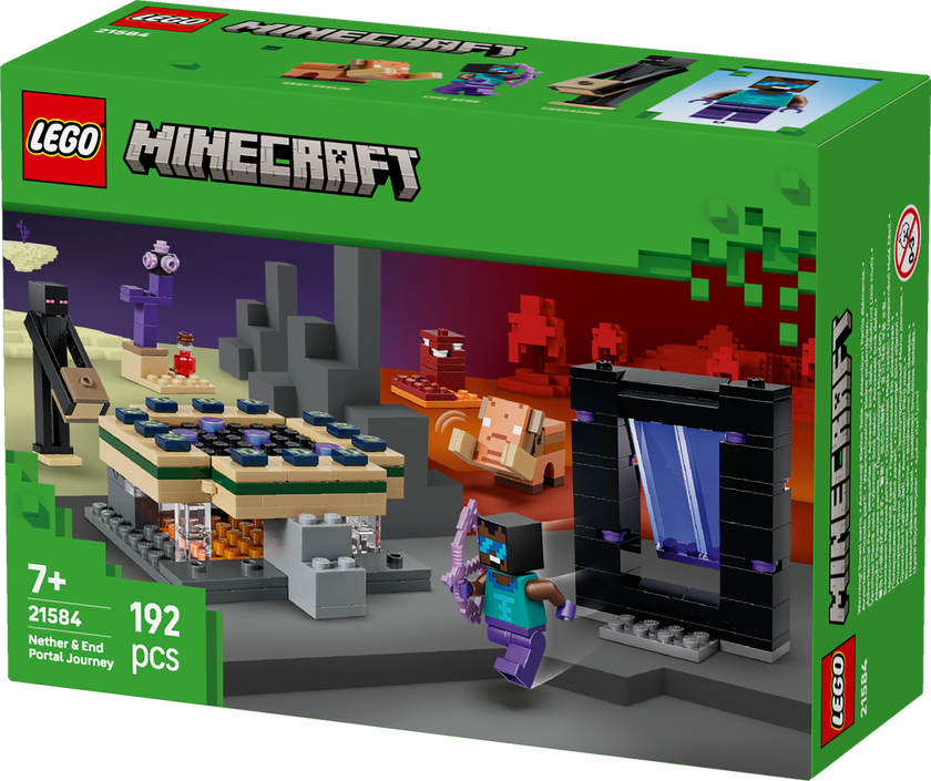 LEGO® Minecraft® Resa med Nether- och End-portal Leksak för spelare 21584