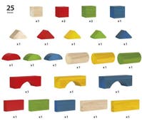 BRIO, Färgade träklossar, 25 st