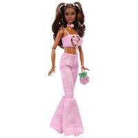 Barbie Deluxe Style Docka med Rosmönstrad Jeanslook