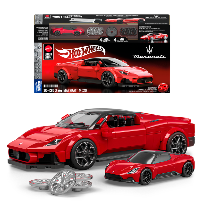 Mattel Brick Shop Hot Wheels Maserati MC20-byggsats
