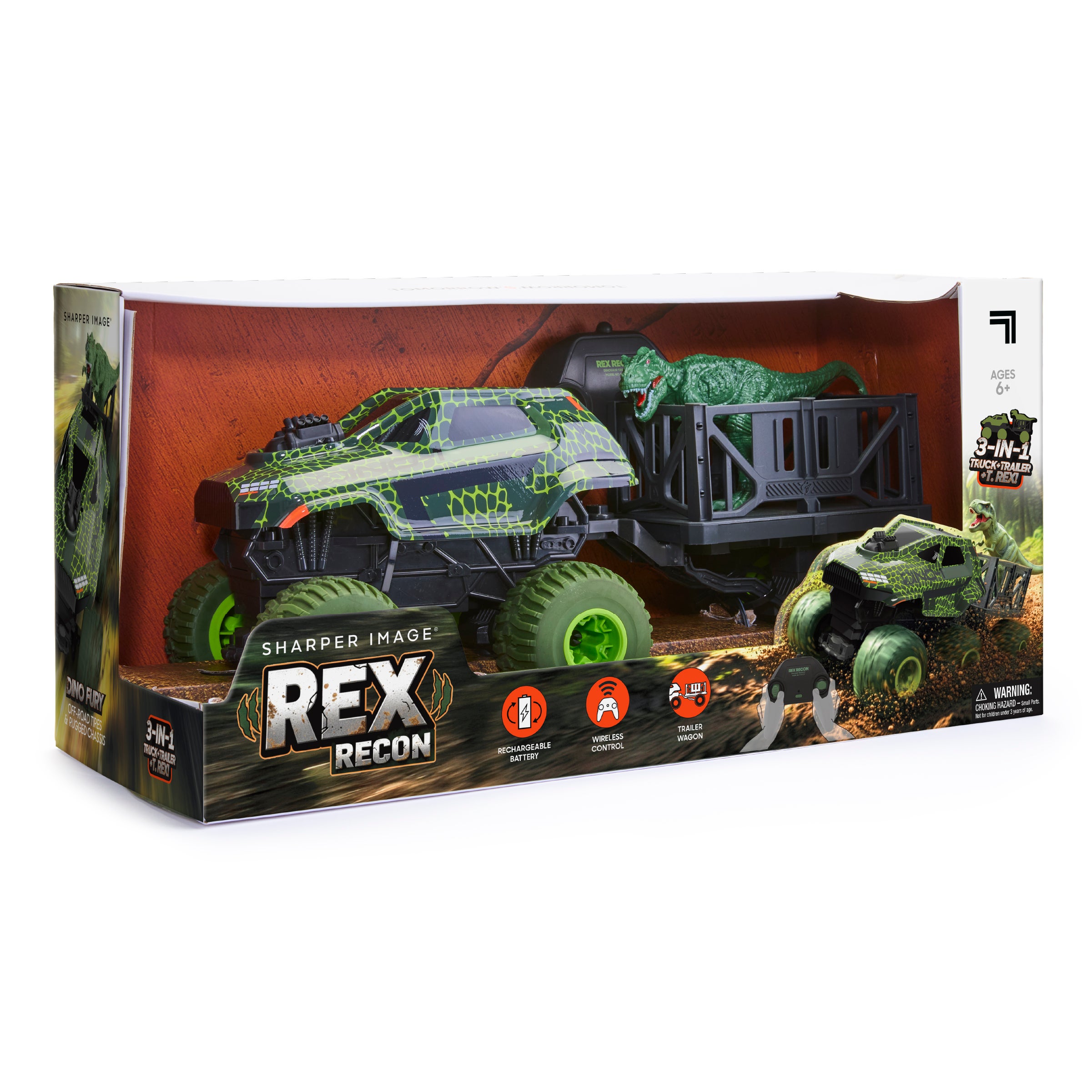 Sharper Image Rex Recon RC-lastbil med dinosaurie