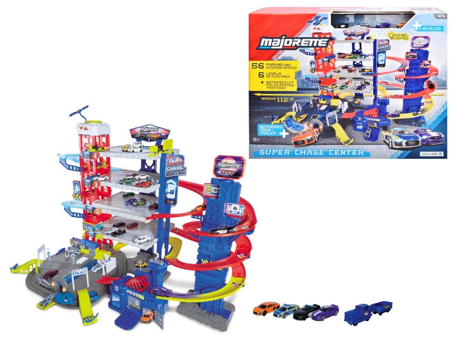 Majorette Majorette Super Chase Center Med 5 Bilar
