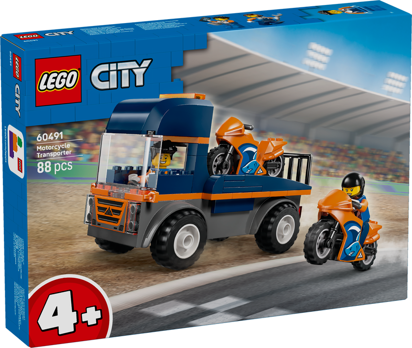 LEGO® City Motorcykeltransport Leksak med 2 minifigurer 60491