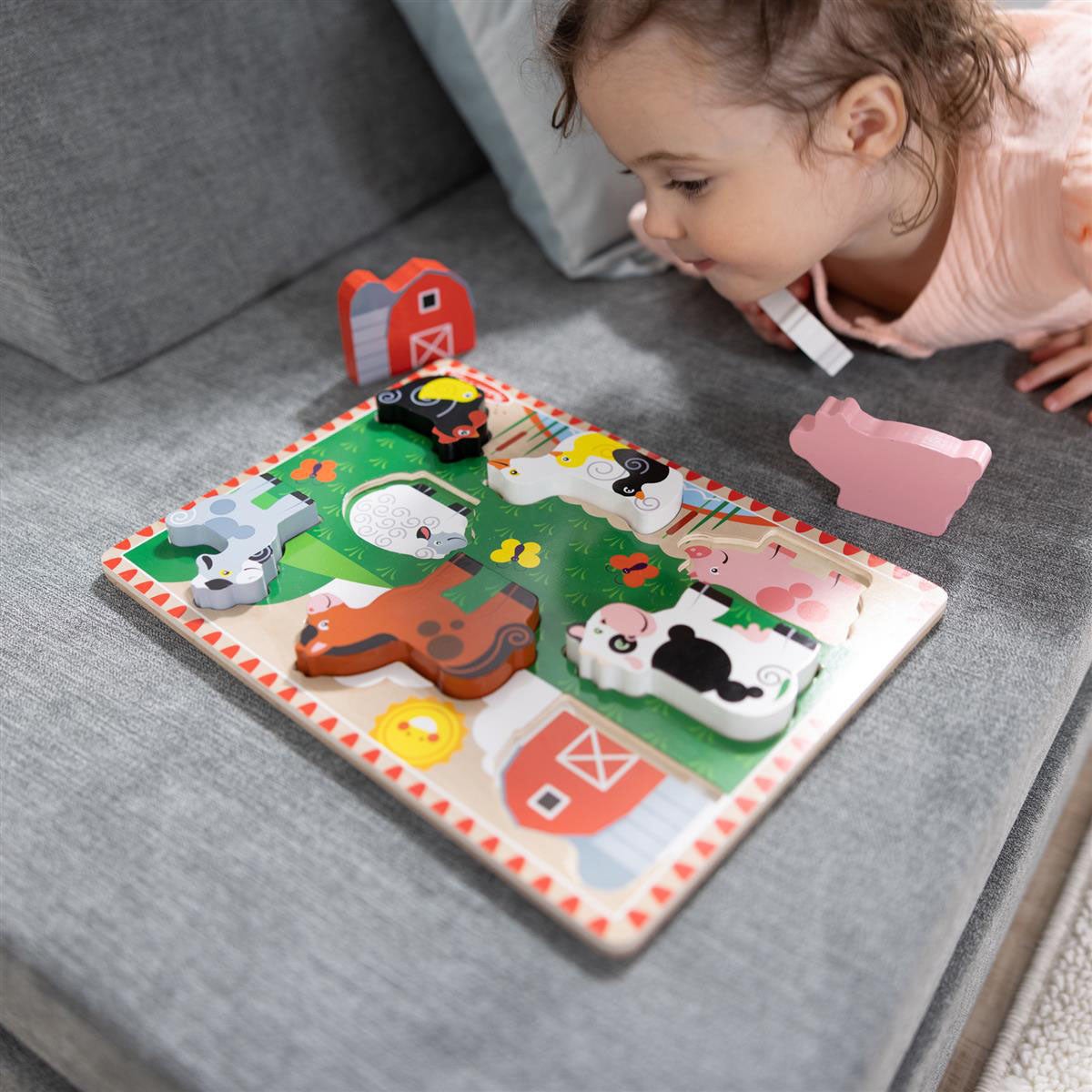 Melissa & Doug träpussel bondgård 8 delar