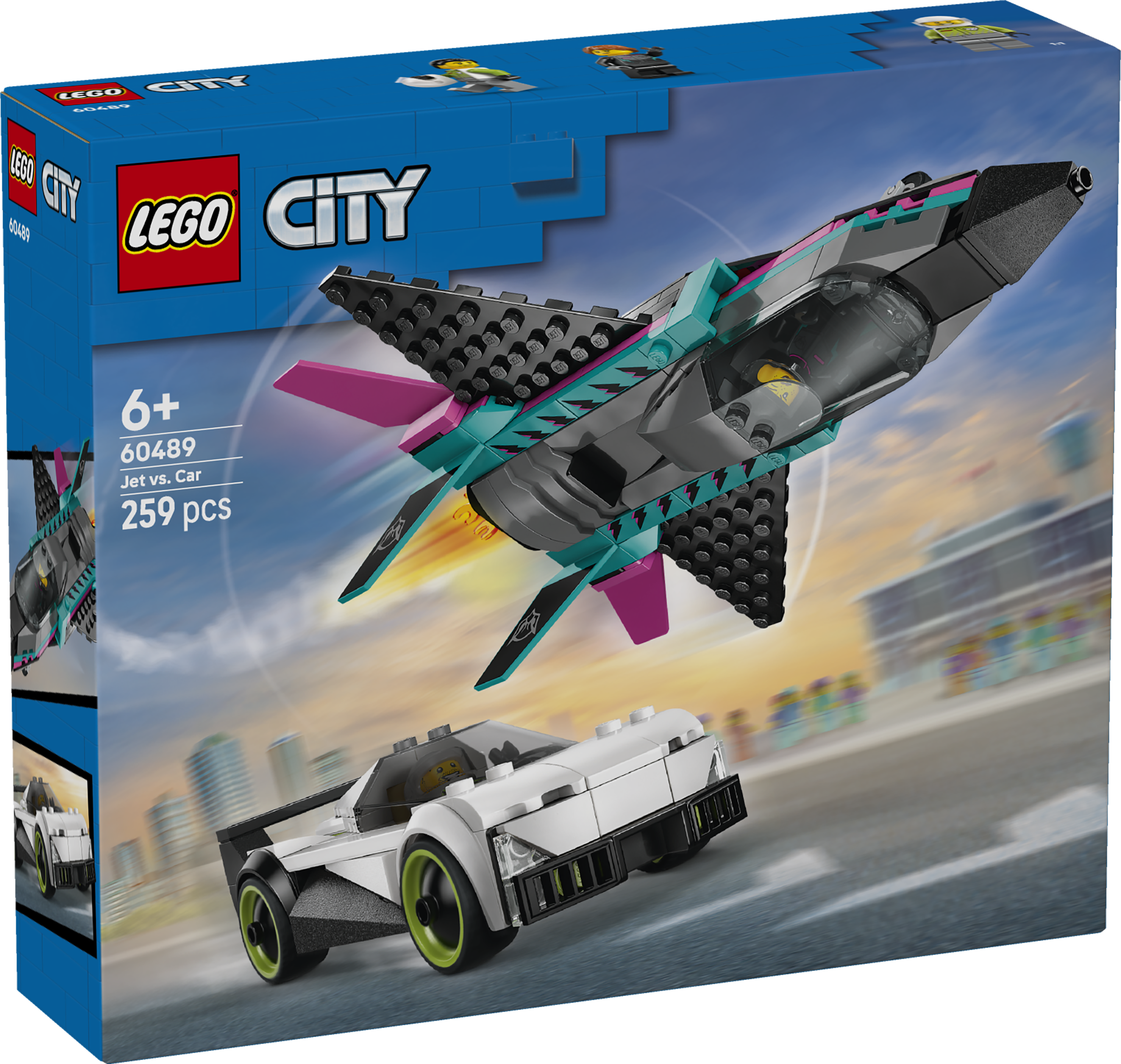LEGO® City Jetplan mot bil – Lekset med leksaksbil och jetplan – 60489