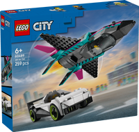 LEGO® City Jetplan mot bil – Lekset med leksaksbil och jetplan – 60489