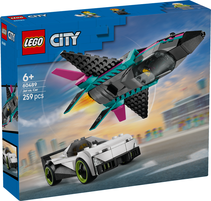 LEGO® City Jetplan mot bil – Lekset med leksaksbil och jetplan – 60489