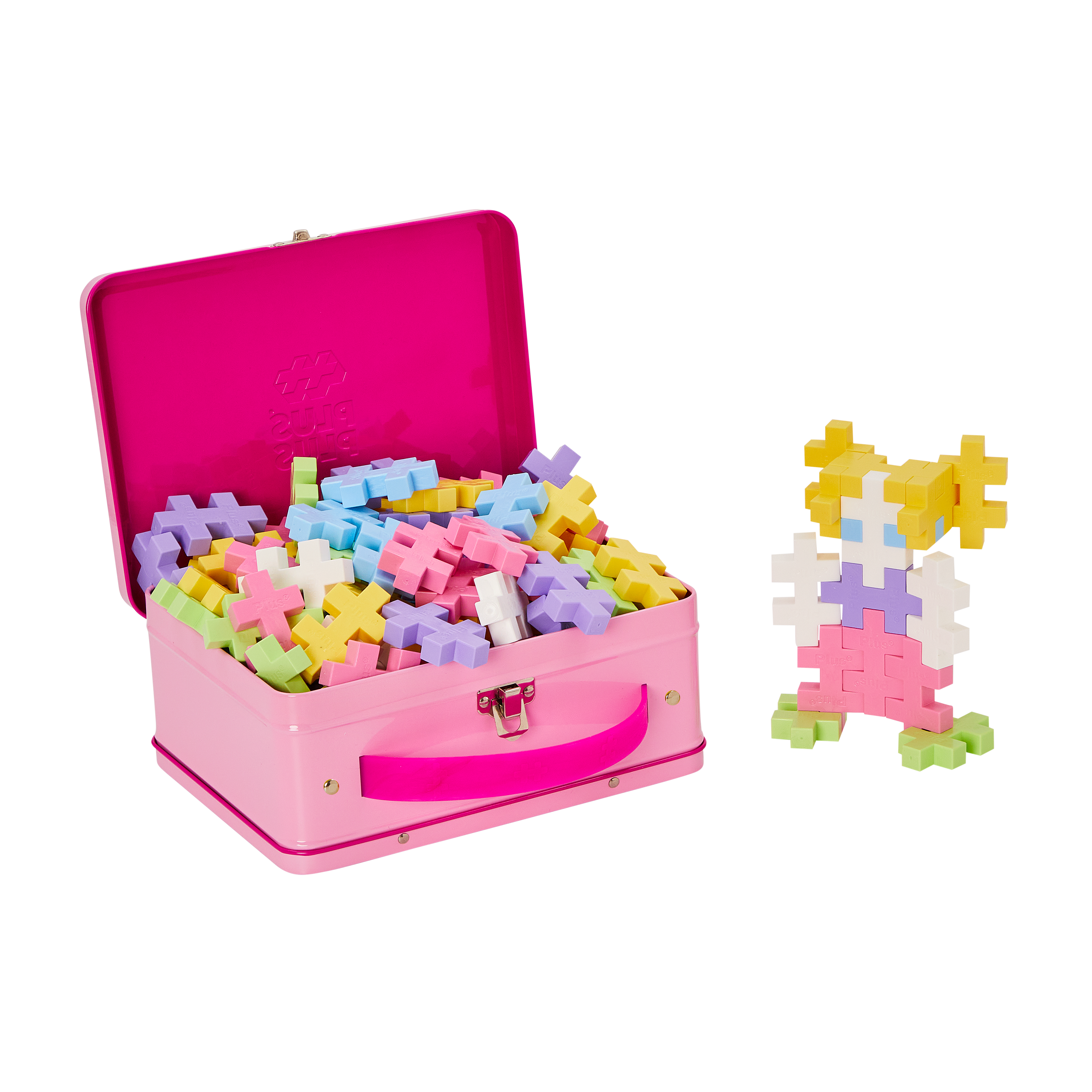 Plus-Plus BIG 3D Byggsats 70-bitar i metallväska (Pastell)