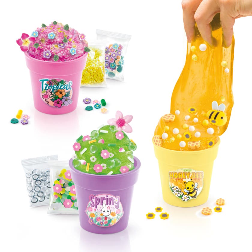 SO SLIME Slime Flower 3-pack – skapa färgglada blomsterslimekrukor