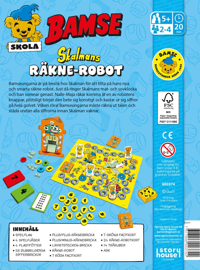 Bamse Räknerobot brädspel för 2-4 spelare