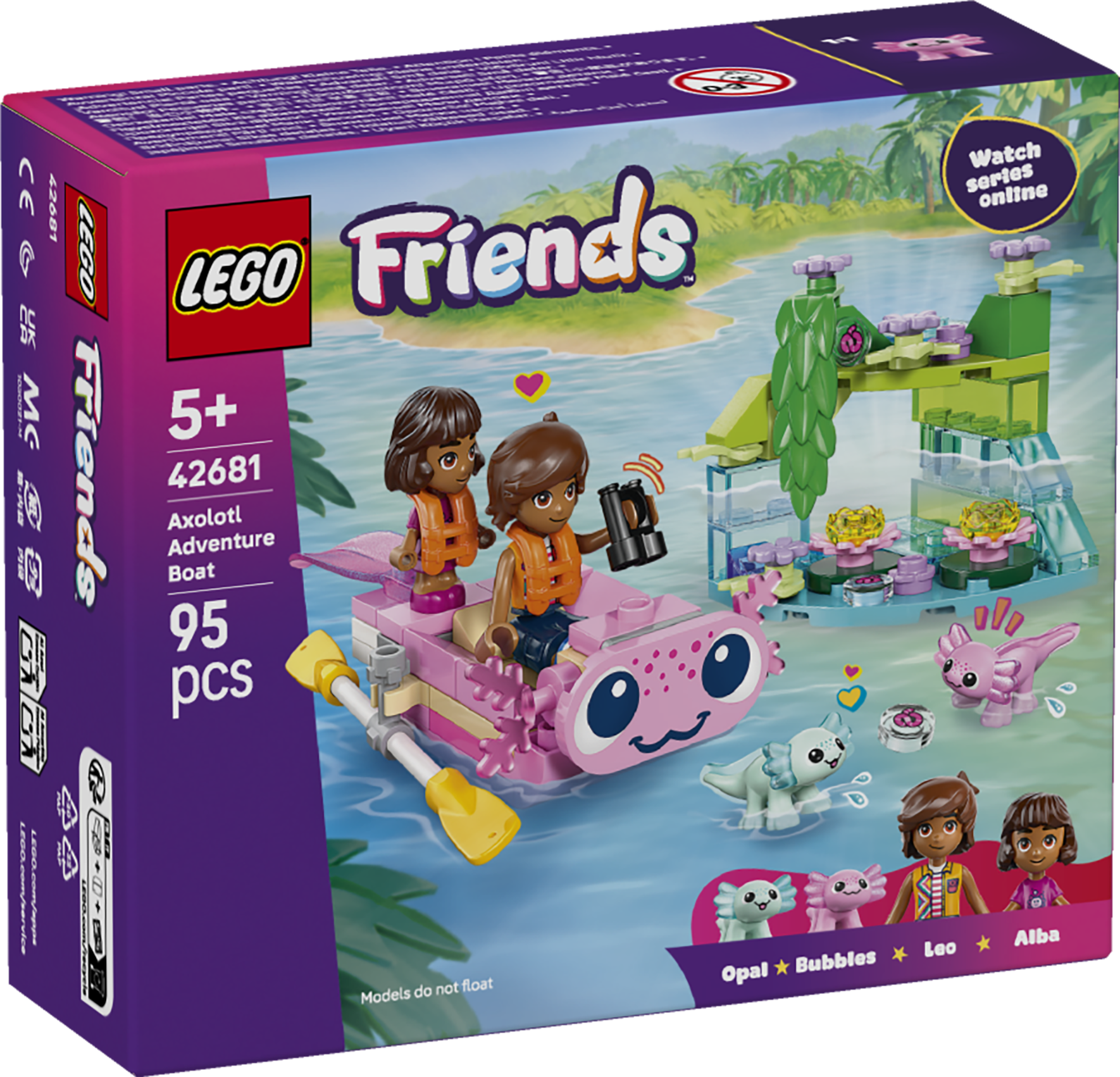 LEGO® Friends Äventyrsbåt med axolotler 42681