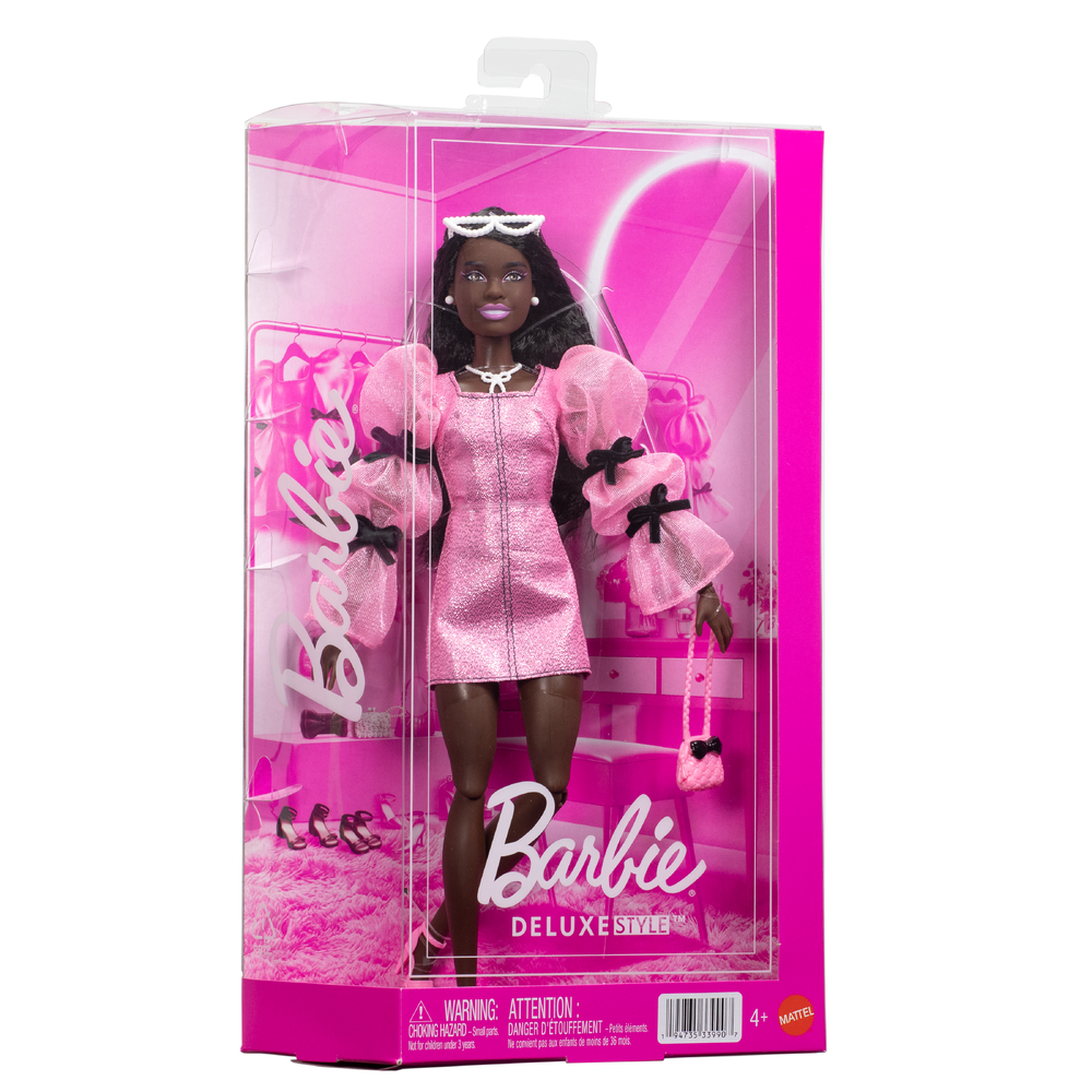 Barbie Deluxe Style Docka Nr 14 Metallicrosa Klänning