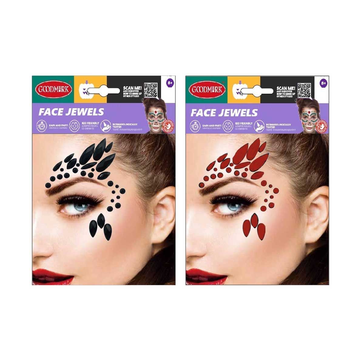 Halloween, Face Diamonds Assorted Product, 2 Different Types