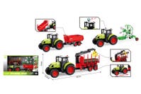 Rapid Speed - Traktor med vagn & 2 maskiner 1:20