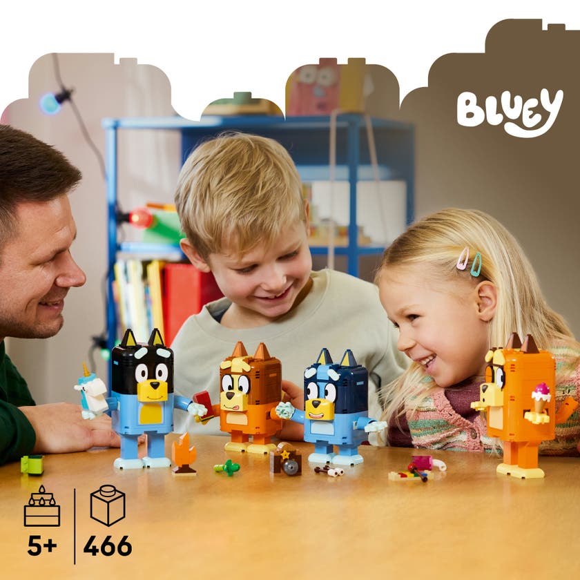 LEGO® Bluey Klossbyggd Bluey och familj Set med leksaksfigurer 11217