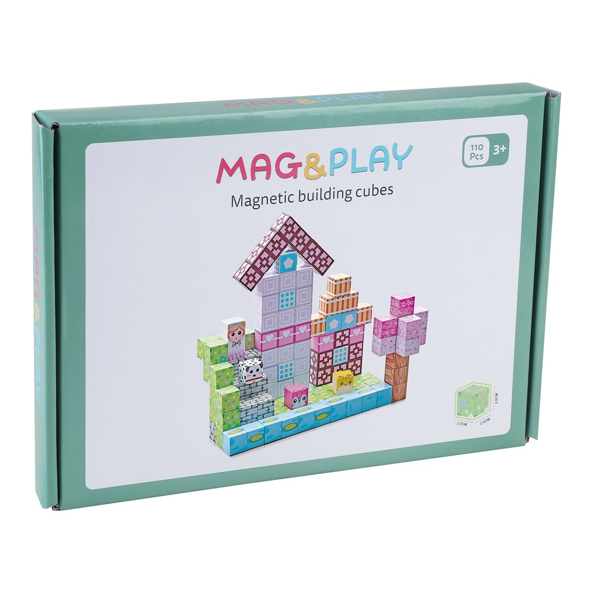 Mag&Play Building Cubes 2 cm 110 st Rosa