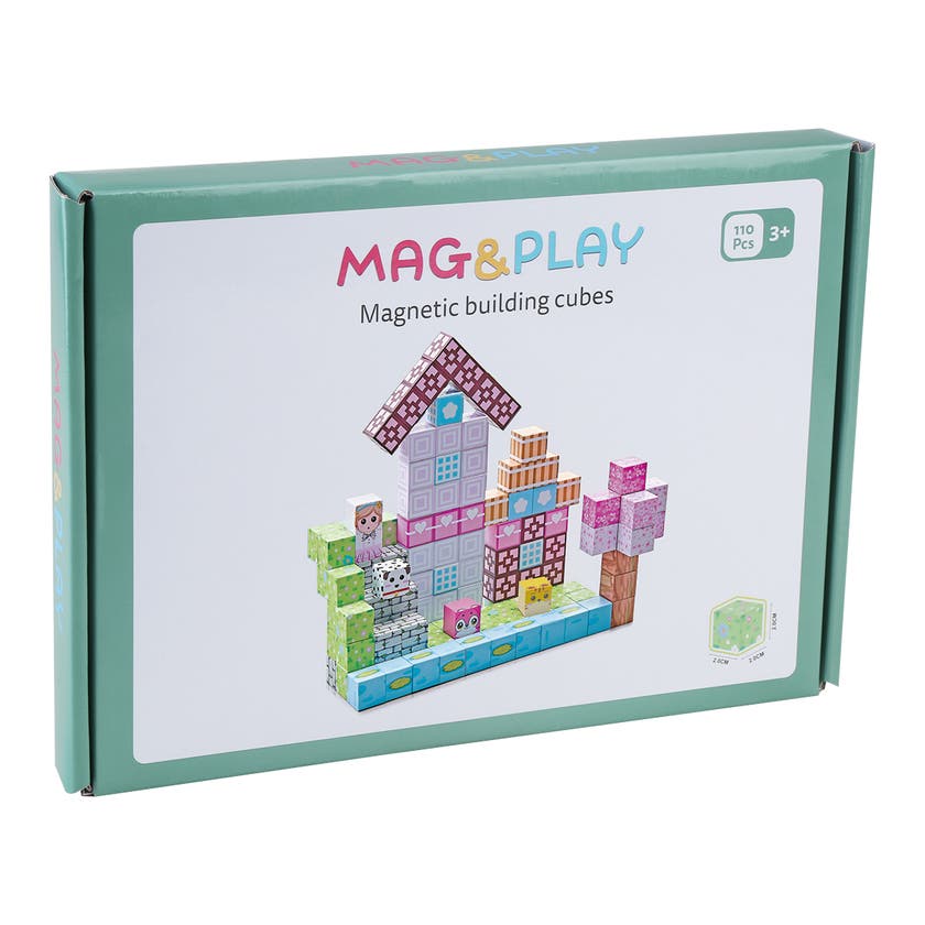 Mag&Play Building Cubes 2 cm 110 st Rosa