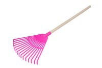 Plasto - Lövkratta med trähandtag sorterade färger