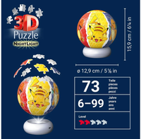 Ravensburger Puzzle-Ball Pokémon 3D-pussel nattlampa