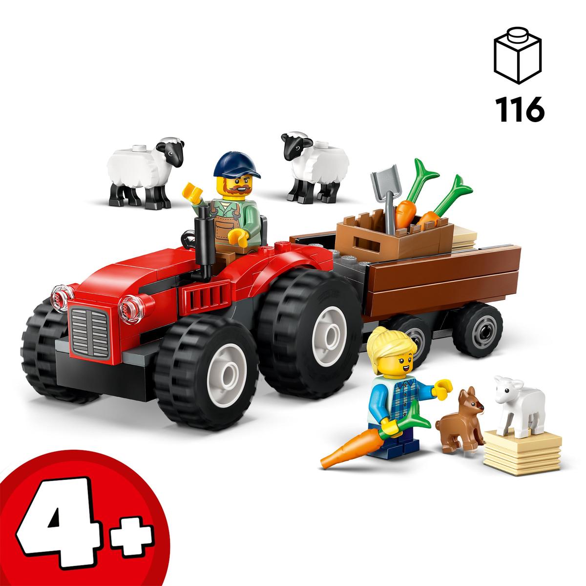 LEGO City Great Vehicles 60461, Röd jordbrukstraktor med släp och får