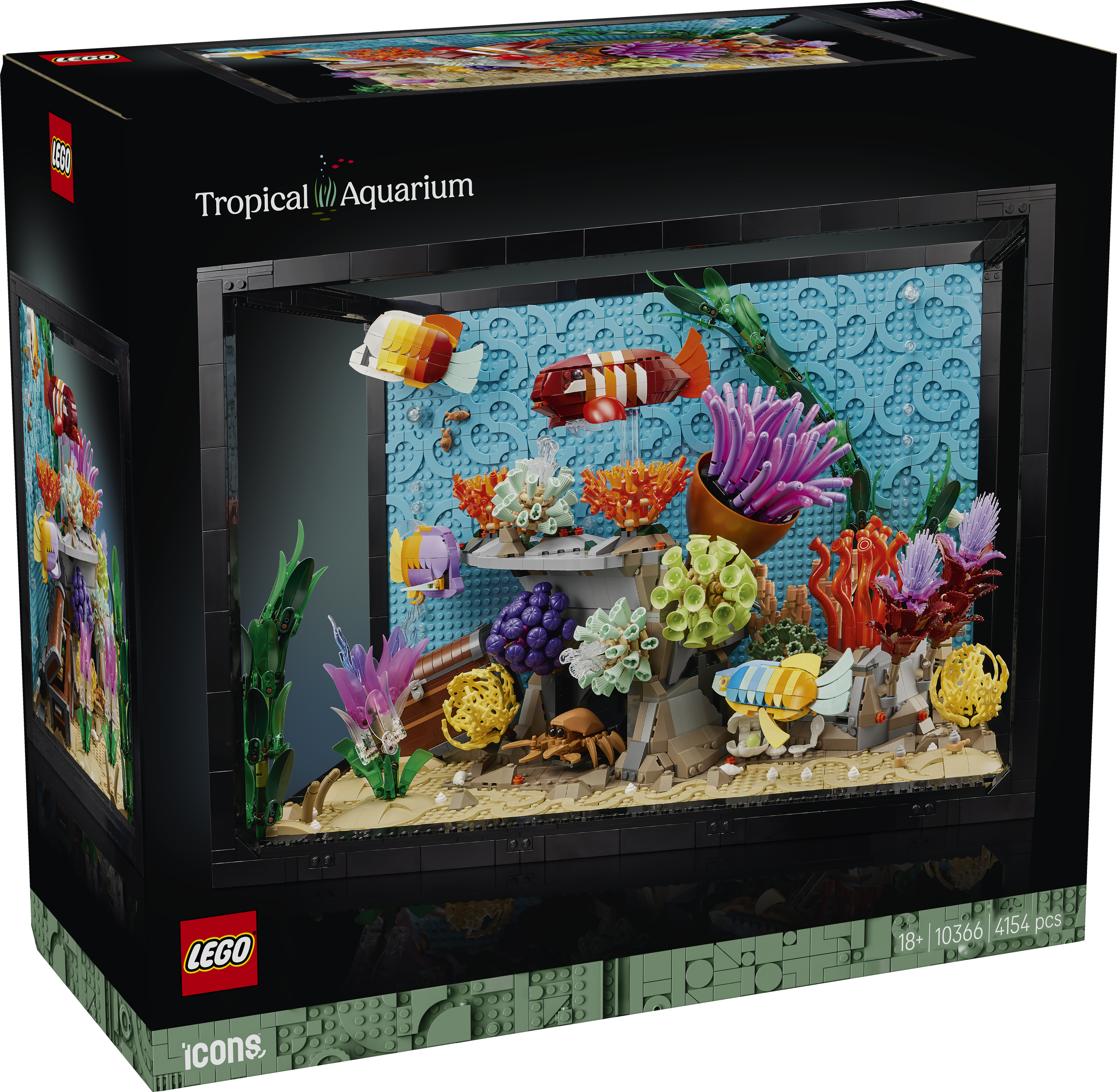 LEGO® Icons Tropiskt akvarium, Byggset med prydnadsakvarium för vuxna 10366
