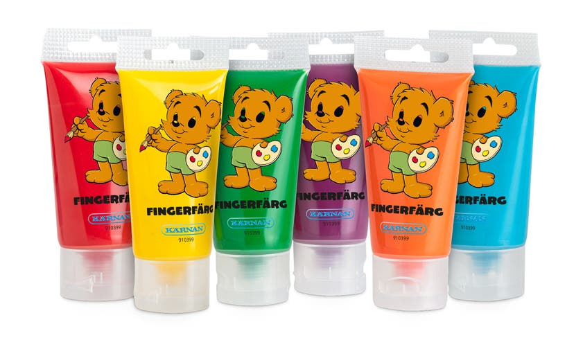 Bamse Fingerfärger 6-pack