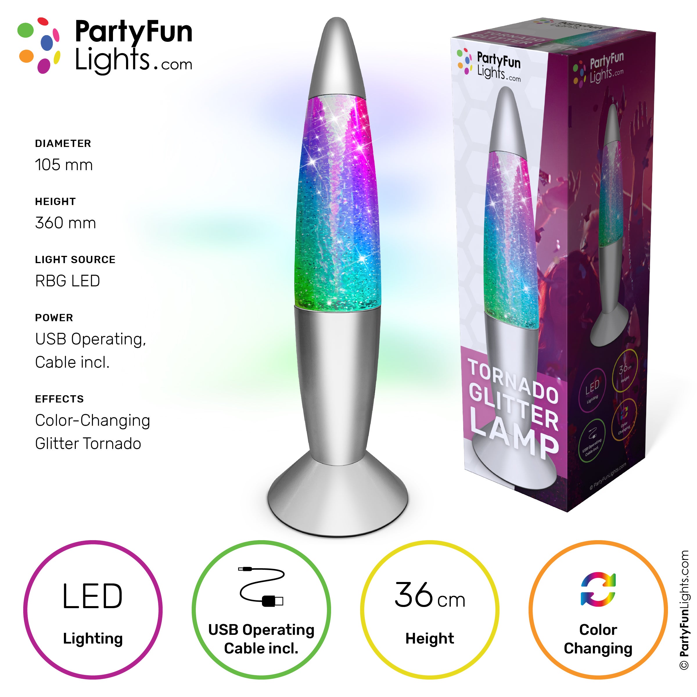 Stage - Lavalampa Glitter 36 cm