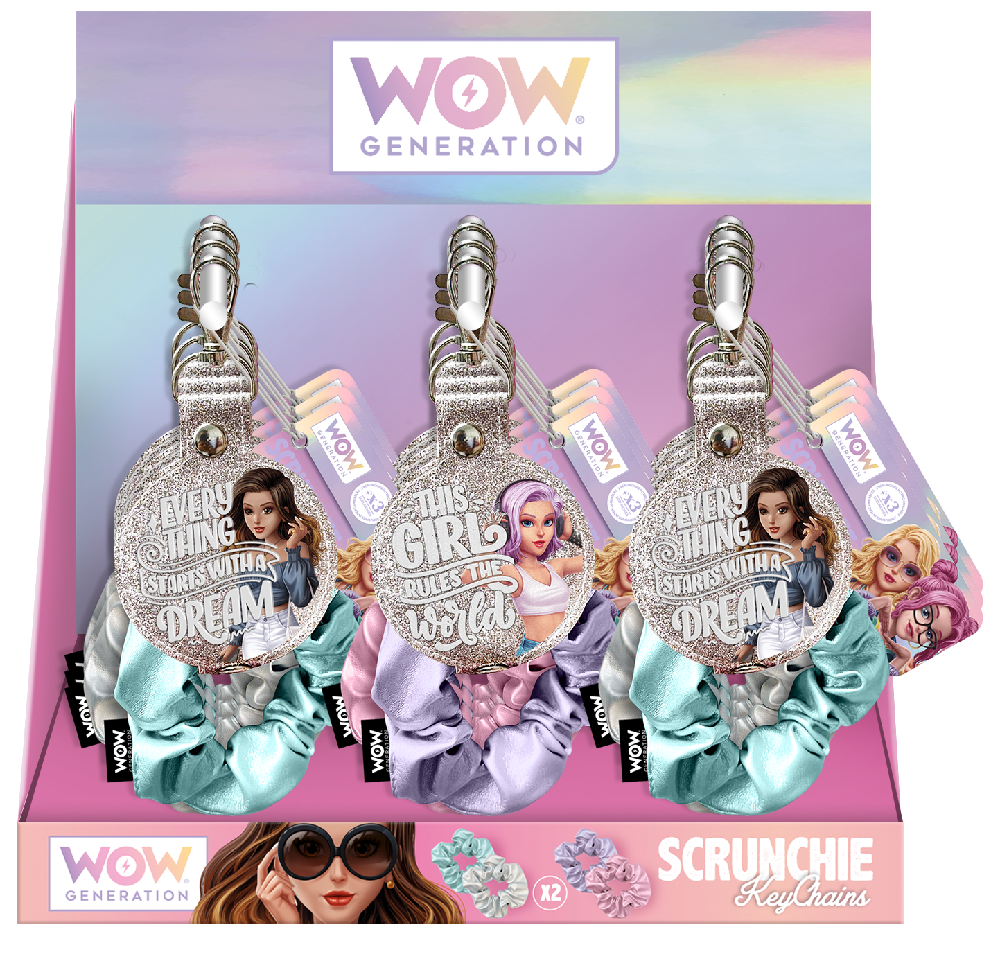 WOW Generation, Scrunchie Nyckelring, 2-Pack