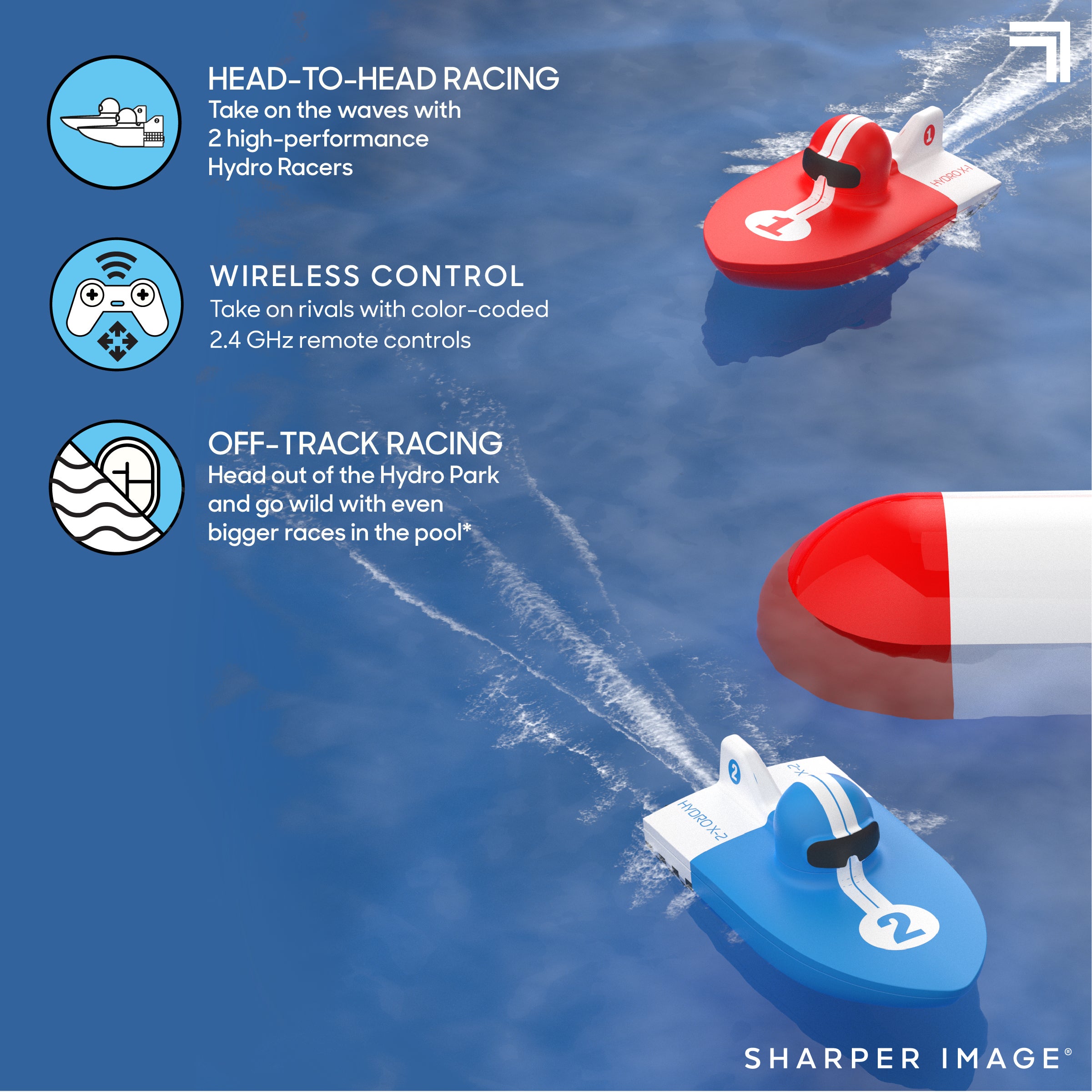 Sharper Image RC Hydro Park Racers med uppblåsbar pool