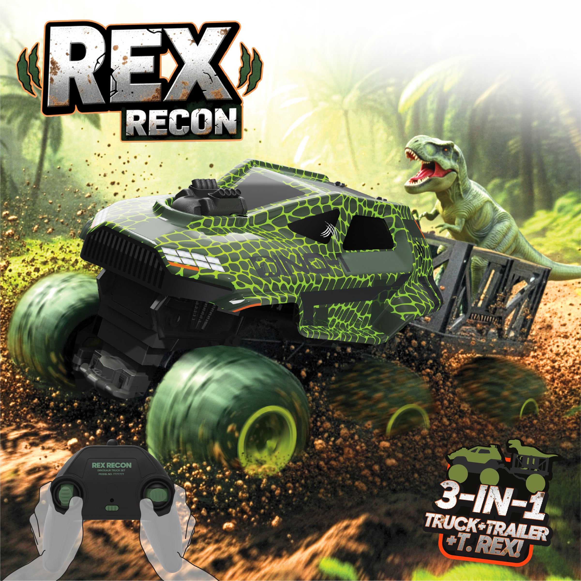Sharper Image Rex Recon RC-lastbil med dinosaurie