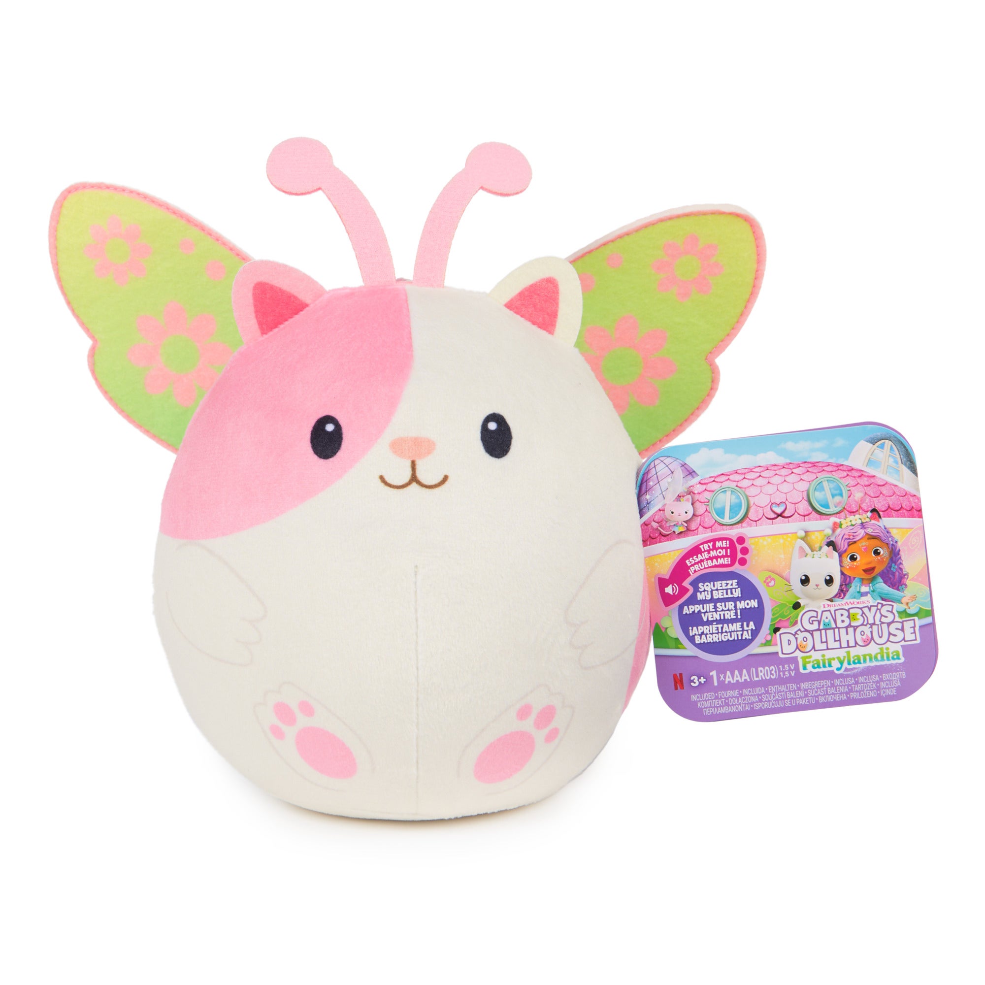 Gabby's Dollhouse Hamster-Katt plysch med ljud 15 cm