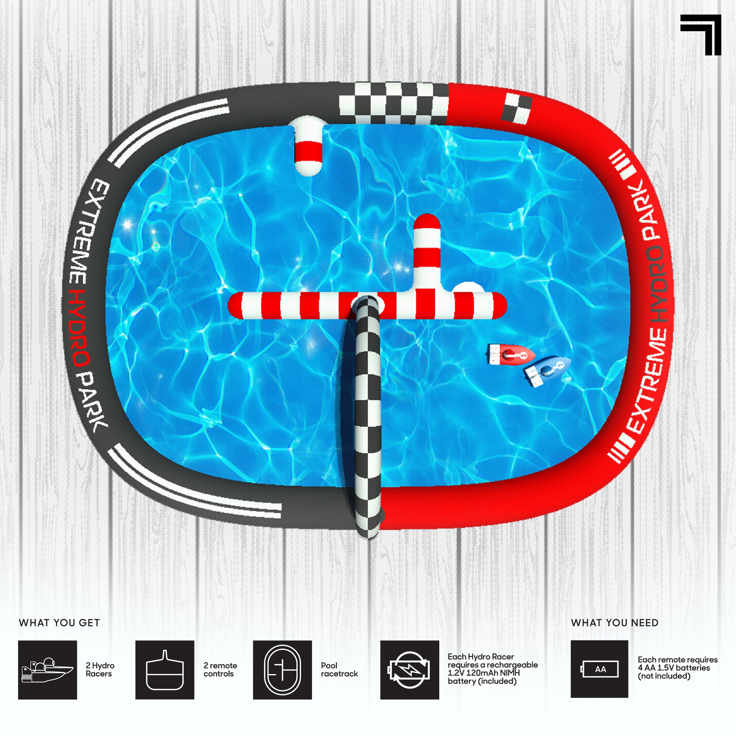 Sharper Image RC Hydro Park Racers med uppblåsbar pool