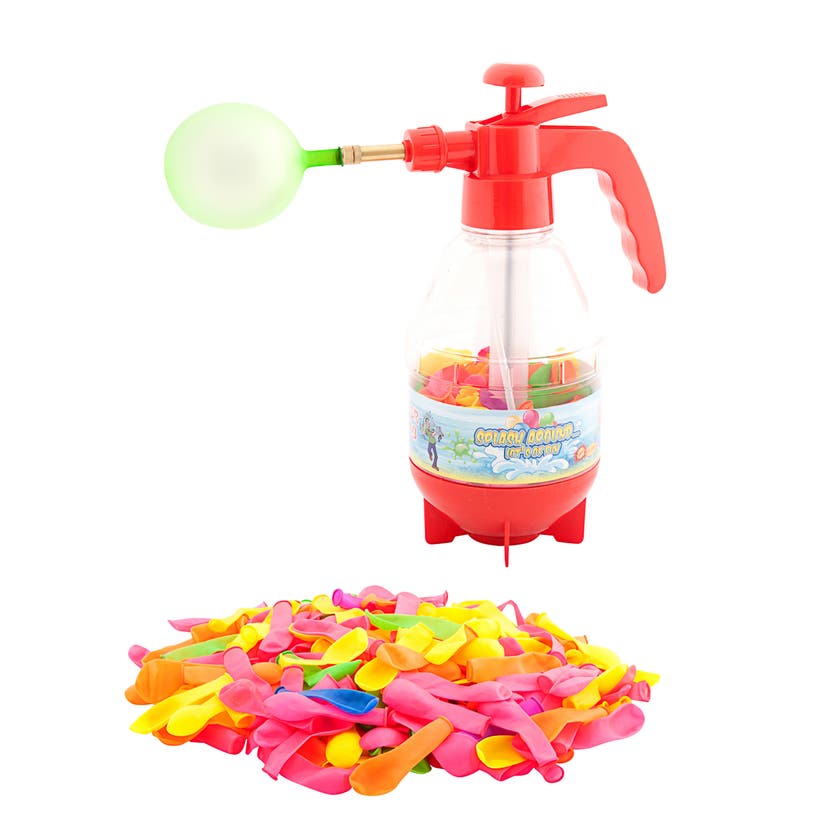 Vattenpump med 250 ballonger