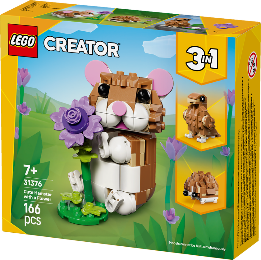 LEGO® Creator 3-i-1 Söt hamster med blomma Leksak 31376