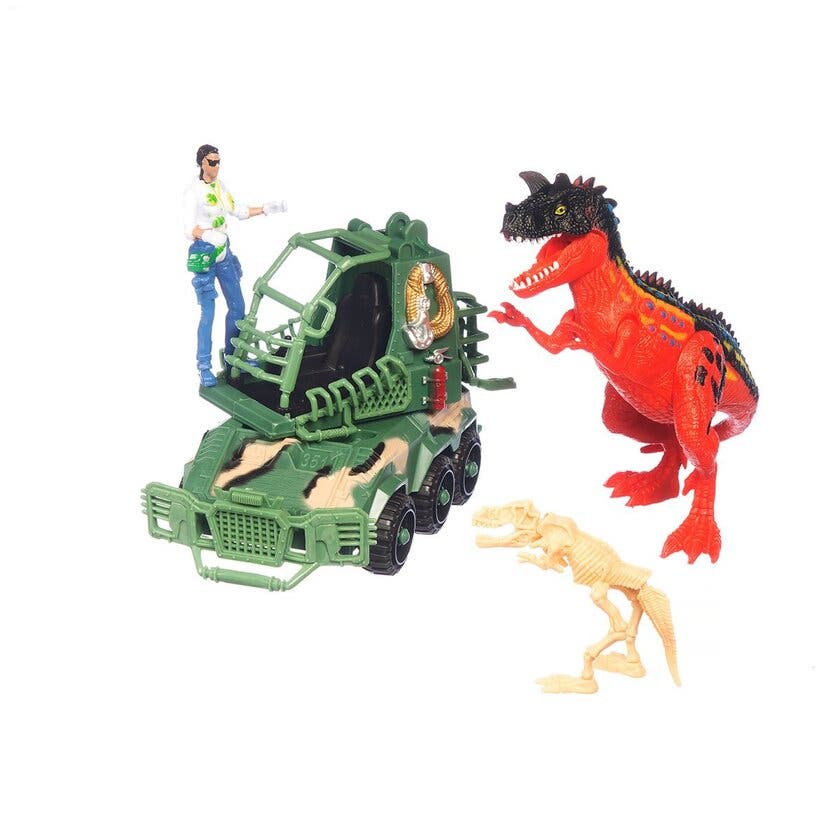 Dino Vs World, Hunter Jeep Med Figur Och Dino