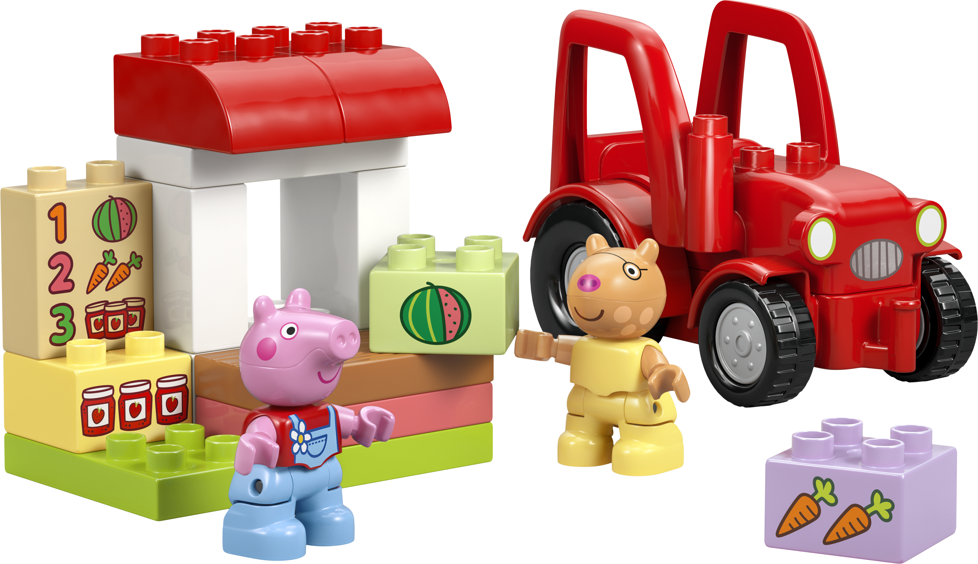 LEGO® DUPLO® Greta Gris Traktor och marknad Byggleksak med körbar bondgårdstraktor – 10468