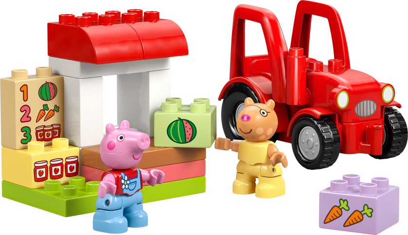LEGO® DUPLO® Greta Gris Traktor och marknad Byggleksak med körbar bondgårdstraktor – 10468