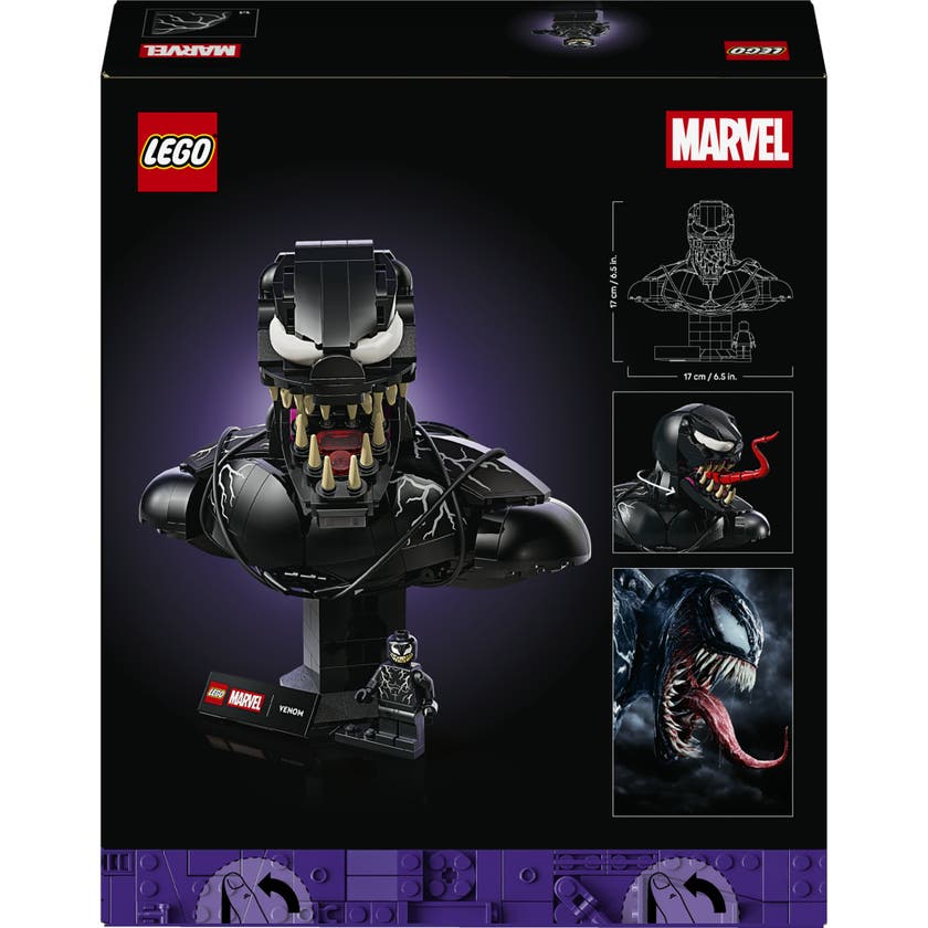 LEGO® | Marvel Venom – byst – Samlarbyggset för vuxna att bygga och visa upp – 76356