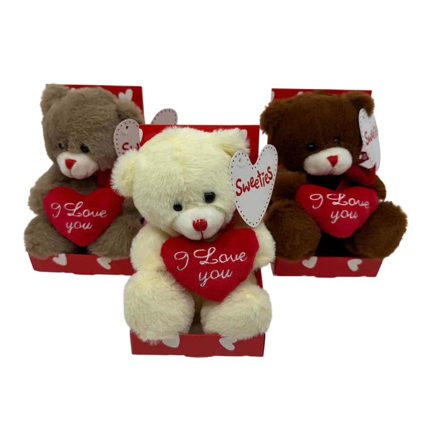 Sweeties - Valentine nalle 15 cm med hjärta i mjuk plysch