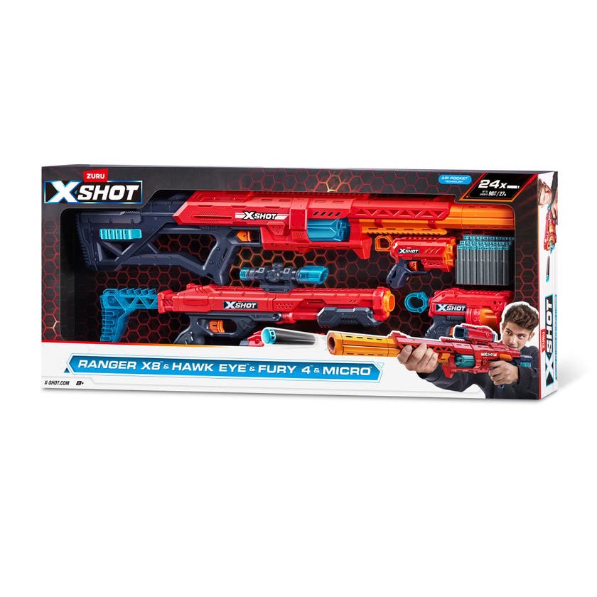 XSHOT Excel Ranger X8 & Hawk Eye & Fury 4 & Micro Combo Pack