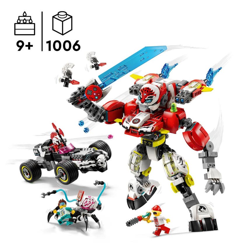 LEGO DREAMZzz 71497, Coopers tigerrobot och Zeros hot rod-bil