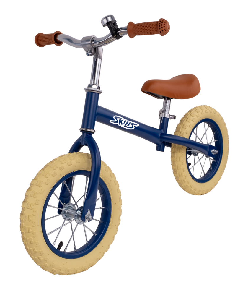Skills, Balanscykel 12"Blå med Gummihjul