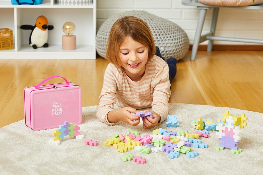 Plus-Plus BIG 3D Byggsats 70-bitar i metallväska (Pastell)