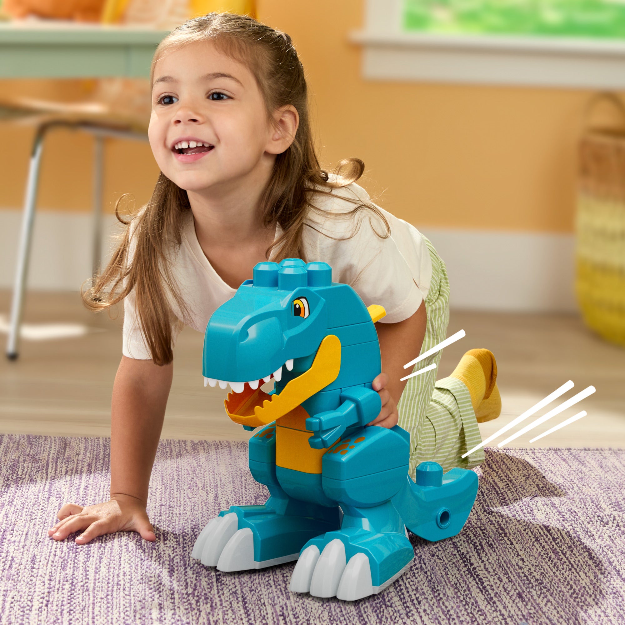 MEGA BLOKS Build & Chomp Dinosaurie med rullande hjul