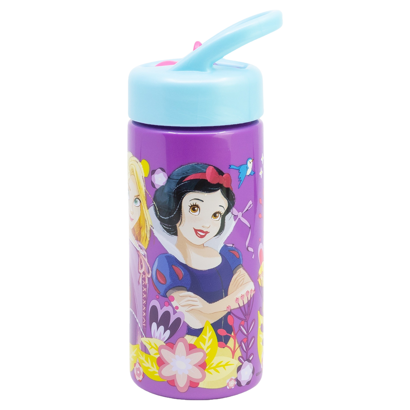 DISNEY PRINCESS, Vattenflaska med sugrör, 420ml