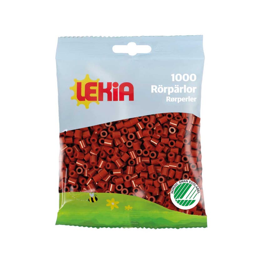Rörpärlor 1000 st Brunröd