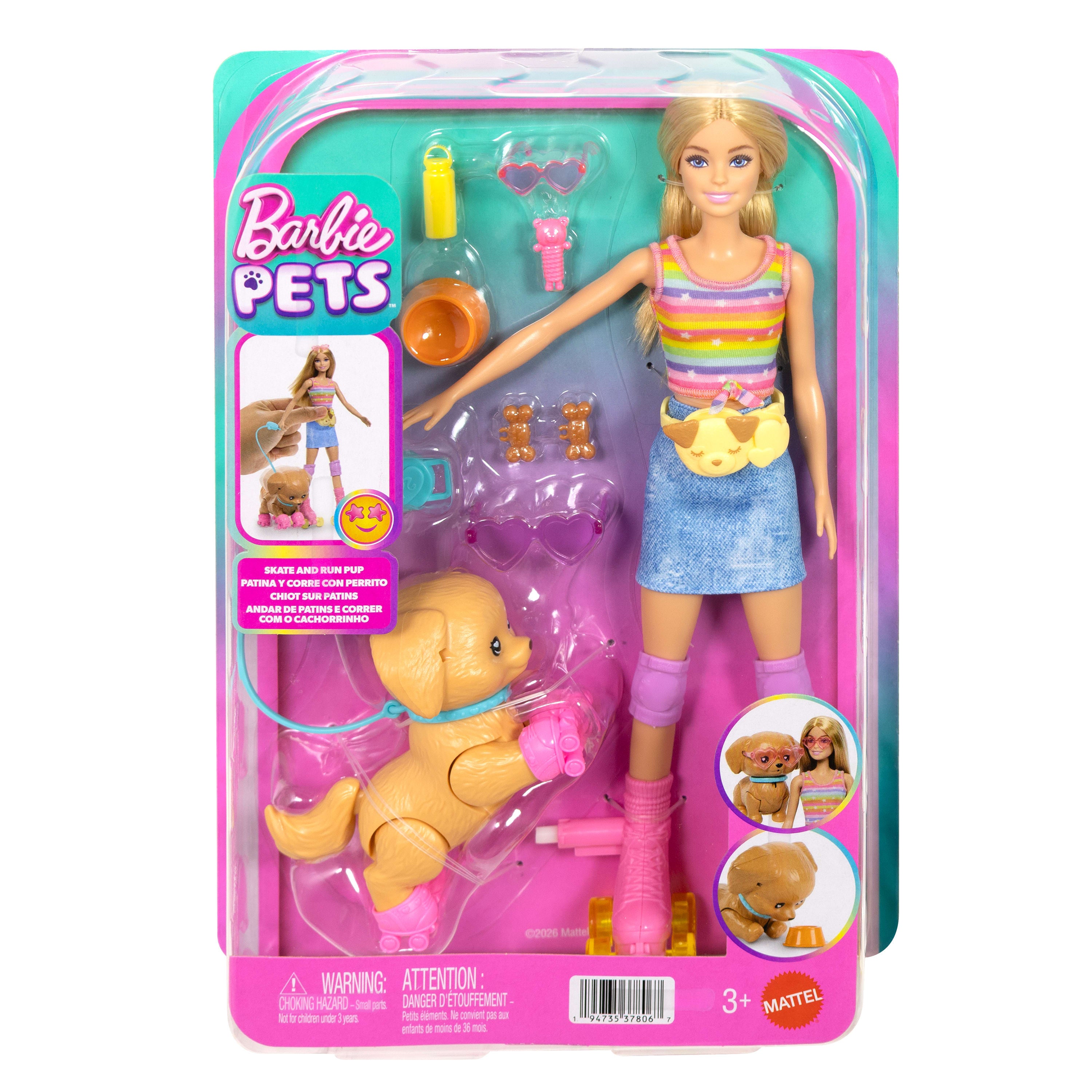 Barbie Skate and Run Pup Docka med Valp